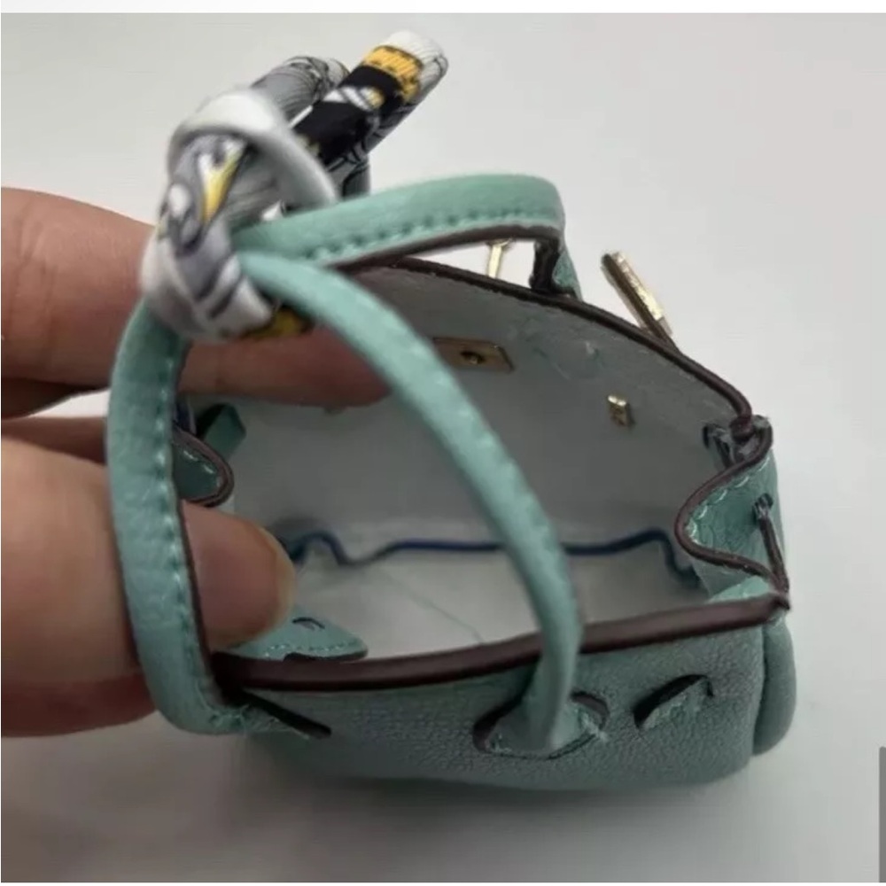 NEW Bag Charm Micro Mini Handbag Shape Charm/ Keychain Pouch Light Blue - Picture 11 of 11